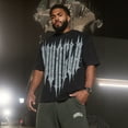 thumbnail image 5 of YOUNGLA Men's T Shirts Oversized Short Sleeves Unisex Loose Solid Streetwear Tee Crew Neck Cotton Tops, 5 of 6