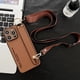 thumbnail image 3 of Luxury Litchi Leather Wrist Strap Stand Phone Cases For iPhone 15 14 Pro Max 13 12 Mini XS XR 7 8 Plus Necklace Crossbody Cover, 3 of 5