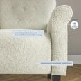 thumbnail image 3 of BELLEZE Modern Accent Chair Upholstered Teddy Fleece Armchair for Living Room or Bedroom with Wooden Legs, High Back Rest, Padded Armrest, and Comfortable Cushioned Seat - Allston (White), 3 of 7