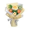 thumbnail image 4 of Ramo de flores de ganchillo con hojas de eucalipto artificiales y flores preservadas. Amarillo, 4 of 9