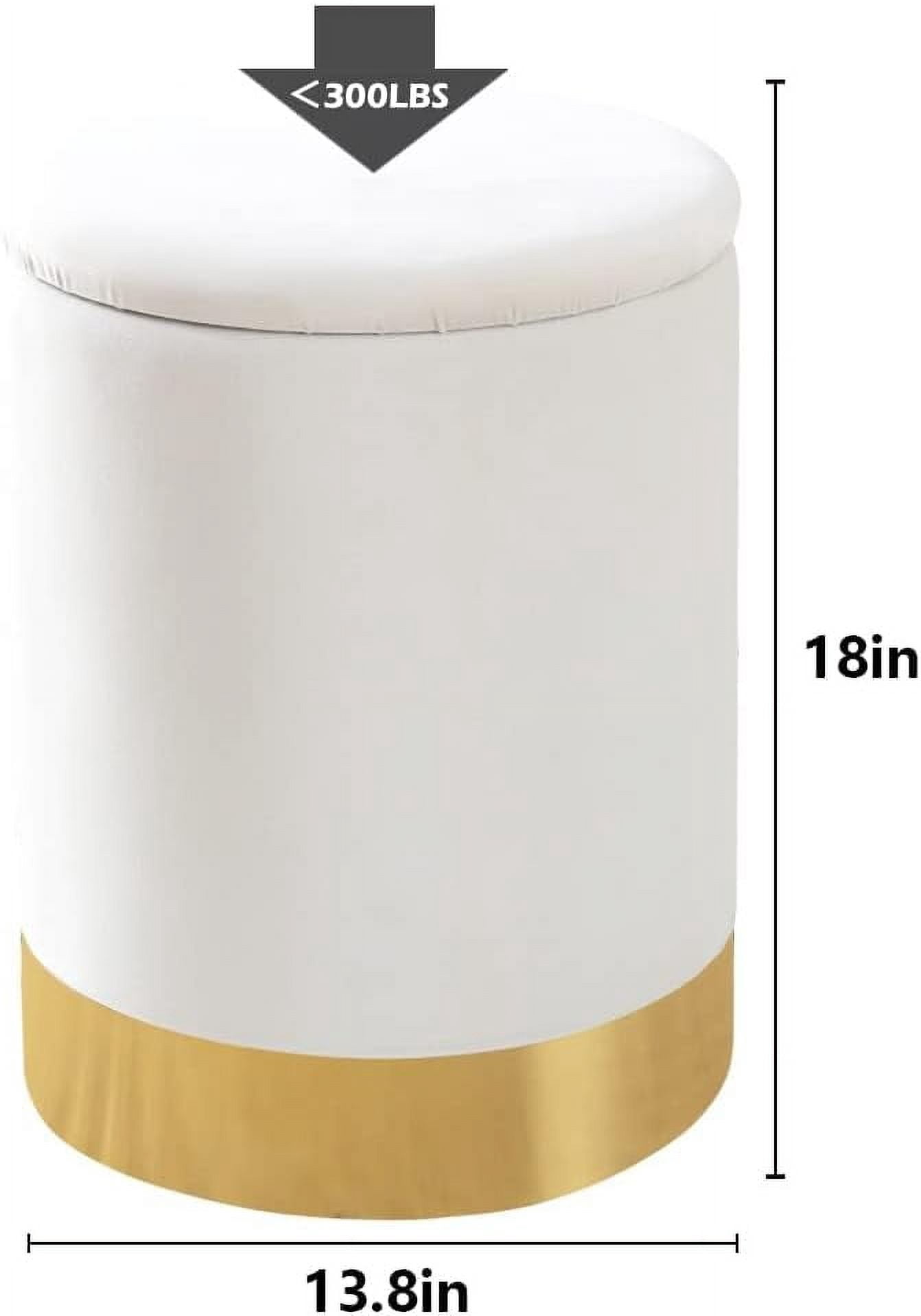 Mxfurhawa Cream Velvet Multipurpose Storage Ottoman