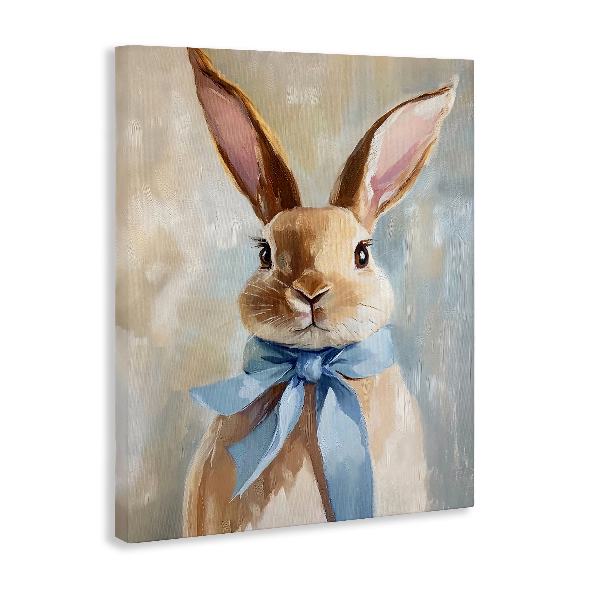 Stupell Industries Bunny with Blue Bow Canvas Wall Art, design by The Prints Vibe