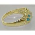 thumbnail image 4 of LBG 14k Yellow Gold Cultured Pearl and Turquoise Womens Band Ring - Size 7, 4 of 6