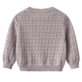 thumbnail image 3 of Sentuca Kids Girls Cardigan Sweaters Size 3-4Y Lightweight Long Sleeve Knitted Openwork Cardigan Casual Comfortable Sweater Coats Coffee, 3 of 7