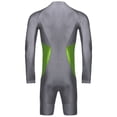 thumbnail image 4 of iiniim Men's Color Block Long Sleeve Surfing Swimsuit Zipper Bathing Suit Sun Protection Rash Guard Grey M, 4 of 5