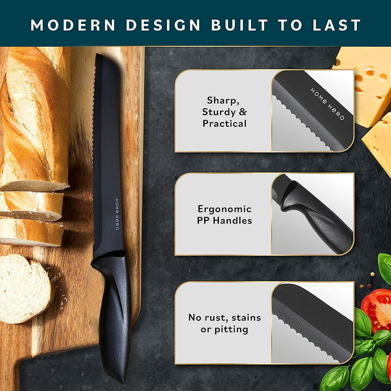 Home Hero 11 Pcs Kitchen Knife Set, Chef Knife Set & Steak Knives -  Professional Design Collection - Razor-Sharp High Carbon Stainless Steel  Knives