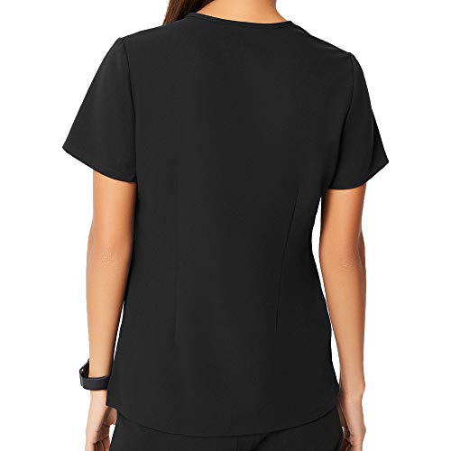 FIgS Medical Scrubs Womens catarina onePocket Scrub top (Black, S
