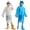 White+blue, variant on 2 Pack Raincoats for Kids, Reusable Rain Ponchos with Hood and Sleeves Children Waterproof Rain Coats for Boys and Girls, Blue and Yellow