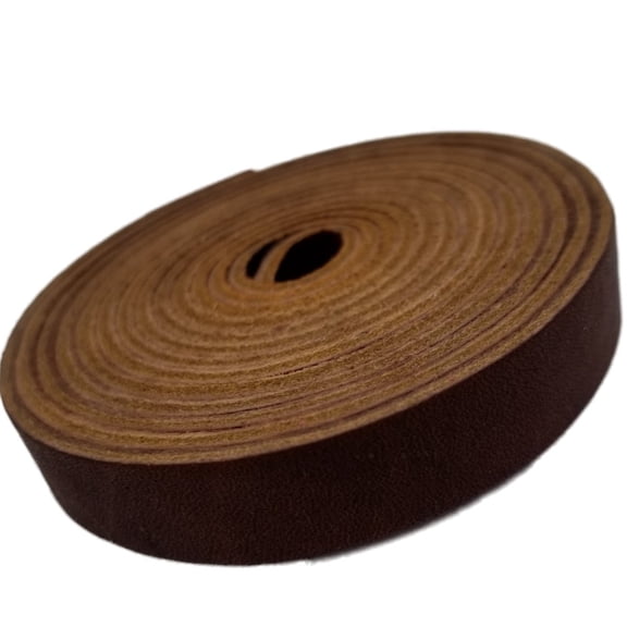 TOFL Genuine Top-Grain Leather Strap | 72 Inches Long | 1/2 Inch Wide | 1/16 Inch Thick (4-5 oz) | 1 Leather Strip for DIY Arts & Craft Projects, Clothing, Jewelry, Wrapping | Medium Brown
