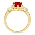 thumbnail image 3 of 2.5 ct Pear Cut Natural Garnet 3 Stone 14K Yellow Gold Womens Engagement Ring, 3 of 4