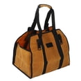 thumbnail image 1 of Bolsa para leña, lona encerada húmeda, doble uso, para exteriores, impermeable, color arcilla, 1 of 14