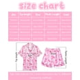 thumbnail image 6 of Girls Pajamas Silk PJS Set Pink Bow Satin Sleepwear Short Sleeve Jammies for Kids Button-Down Nightwear size 7-14, 6 of 7