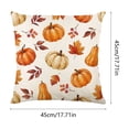 thumbnail image 3 of Yhmxh 18x18 Inch Fall Pumpkin Throw Pillow Cover, Watercolor Autumn Maple Leaf Berry Linen Decorative Cushion Case, Harvest Thanksgiving Farmhouse Square Pillowcase for Sofa Couch Porch Fall Decor, 3 of 6