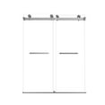 thumbnail image 2 of Frameless Double Sliding Shower Door 44-48 "W x 74" H, 5/16 "(8mm) Tempered Glass, Explosion Proof Film, Stainless Steel Handle, Square Tube Track, Brushed Nickel, 2 of 22