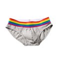 thumbnail image 2 of zeranth Men Briefs Mid Waist Elastic Rainbow Color Anti-septic U Convex Contrast Color No Constraint Casual Men Underpants Sport Underwear, 2 of 7