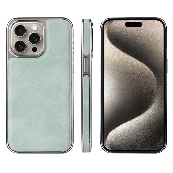 Compatible with iPhone 16 Pro Max Case, Luxury Elegant Magnetic Car Leather Business Classic Soft Grip Back Cover [Wireless Charing] Protective Shockproof Back Cover for iPhone 16 Pro Max,Green