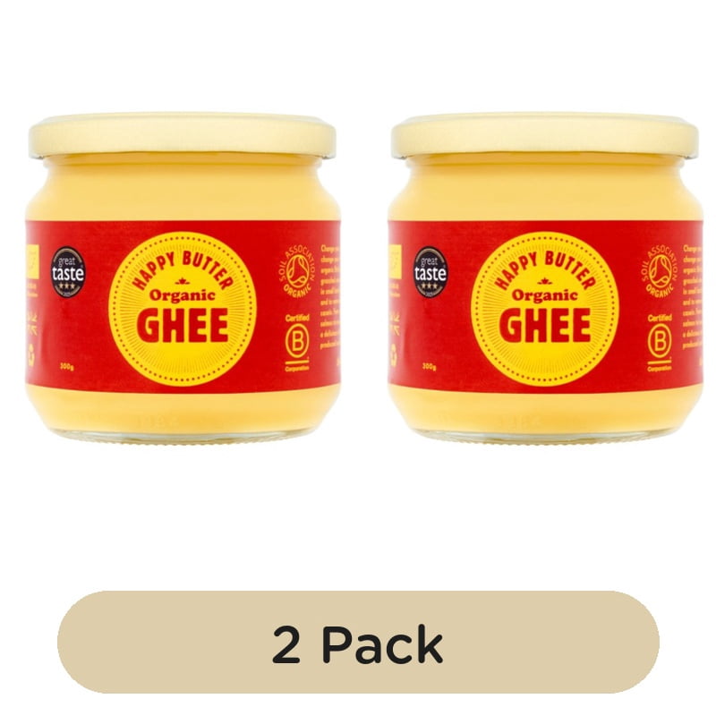 Happy Butter Organic West Country Ghee 300g, British Import (Pack of 2)