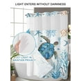 thumbnail image 4 of No Hook Cloth Fabric Shower Curtain with Snap in Liner, Turtle Waterproof Shower Curtains Set with See Through Top Window, Blue Coastal Starfish Ocean Coral Nautical Bath Curtains Shower 72"x78", 4 of 6