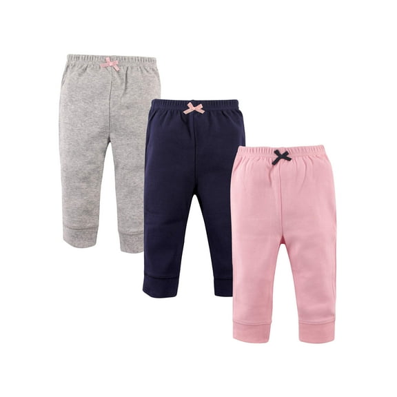 Luvable Friends Baby Boys' Cotton Pants 9-12 Months Light Pink Navy