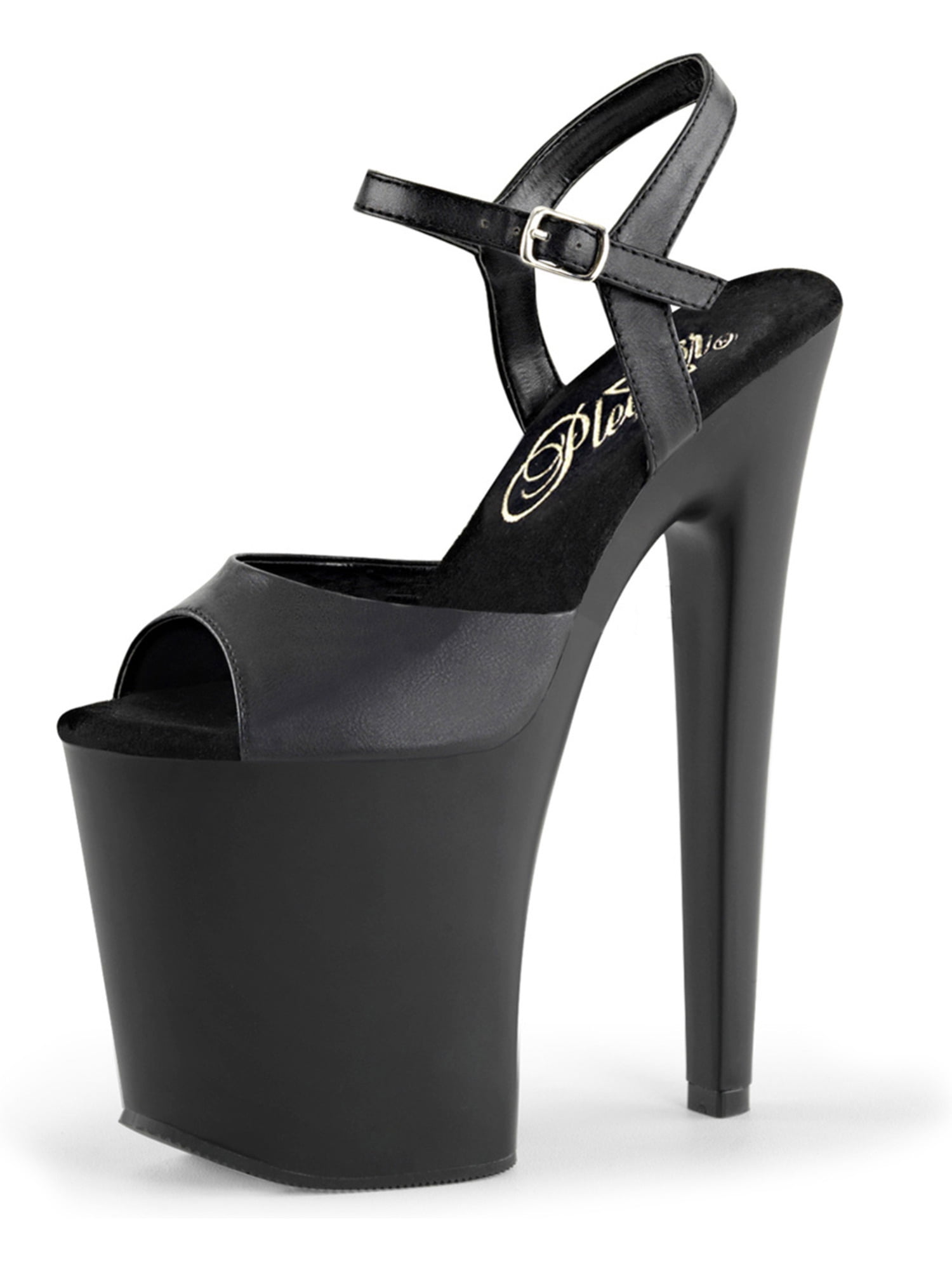women's black open toe heels