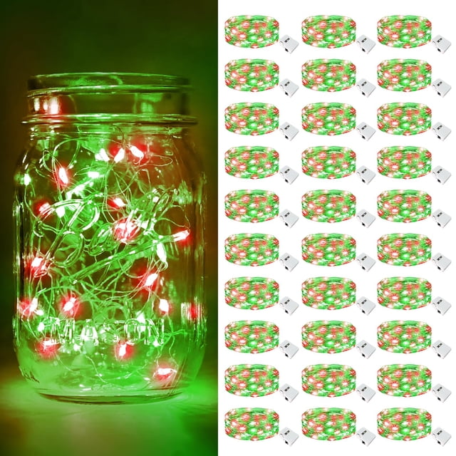 Fairy Lights btfarm LED de 7 pies y 20 pulgadas, funciona con pilas, rojo y verde