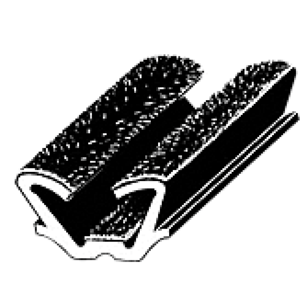 CRL AS136972 72" Flexible Flocked Rubber Glass Run Channel for 1965