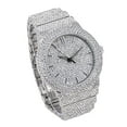 thumbnail image 2 of Men's 46mm Fully Iced Out Diamond Watch & Bracelet Set - Silver Dial, Chandelier Bracelet, 2 of 6