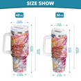 thumbnail image 3 of 30 oz Stainless Steel Tumbler Vacuum Insulated Leak Proof Stainless Steel Coffee Cup Water Bottles Pink Chrysanthemum, 3 of 9