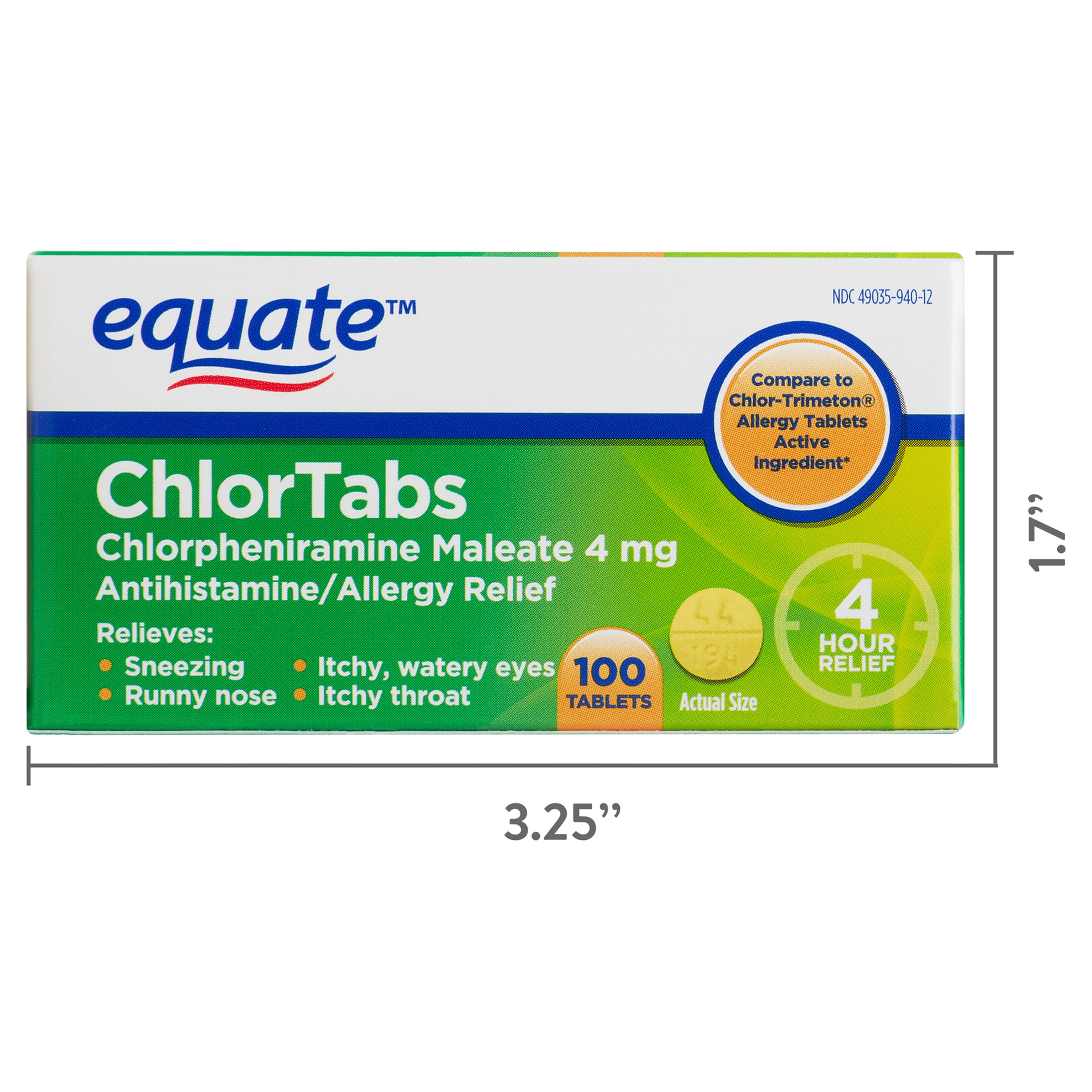 Chlorpheniramine maleate 4 mg
