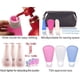 thumbnail image 3 of Paquete de 3 botellas portátiles de viaje de silicona líquida de grado alimenticio para champú, acondicionador, loción, artículos de tocador y condimentos (2 oz rosa + blanco + azul), 3 of 5