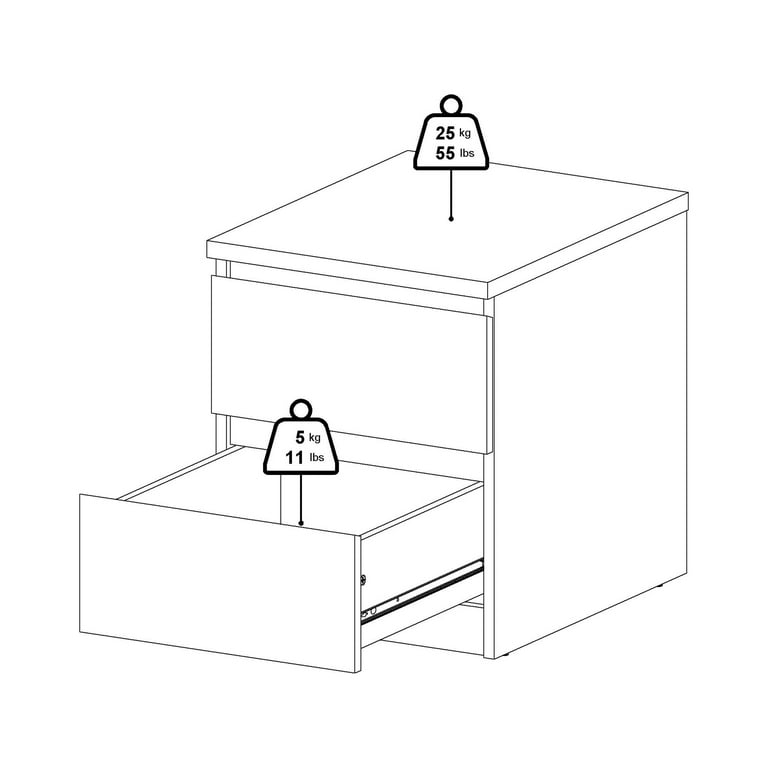 Tvilum Scottsdale 2 Drawer Bedroom Nightstand for Adults