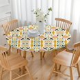 thumbnail image 3 of Large Diameter Bohemian Tablecloth, Colorful Floral Print with Elastic Hem for Parties, 3 of 7