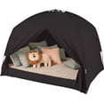 thumbnail image 4 of HOTEEL Portable Bed Tent, 93% Blackout Privacy Sleep Space with 3 Doors, Breathable Toddler Play Tent for Twin Size Bed, Black, 4 of 5