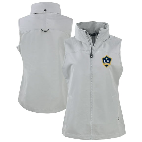 Women's-Cutter & Buck  Gray LA Galaxy Charter Eco Recycled Full-Zip Vest