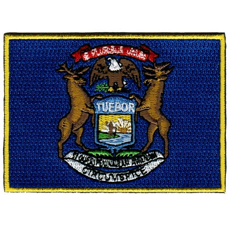 - Michigan Embroidered Iron-On Flag Patch