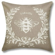 123 Creations CS049PLT Taupe Bee Linen Pillow