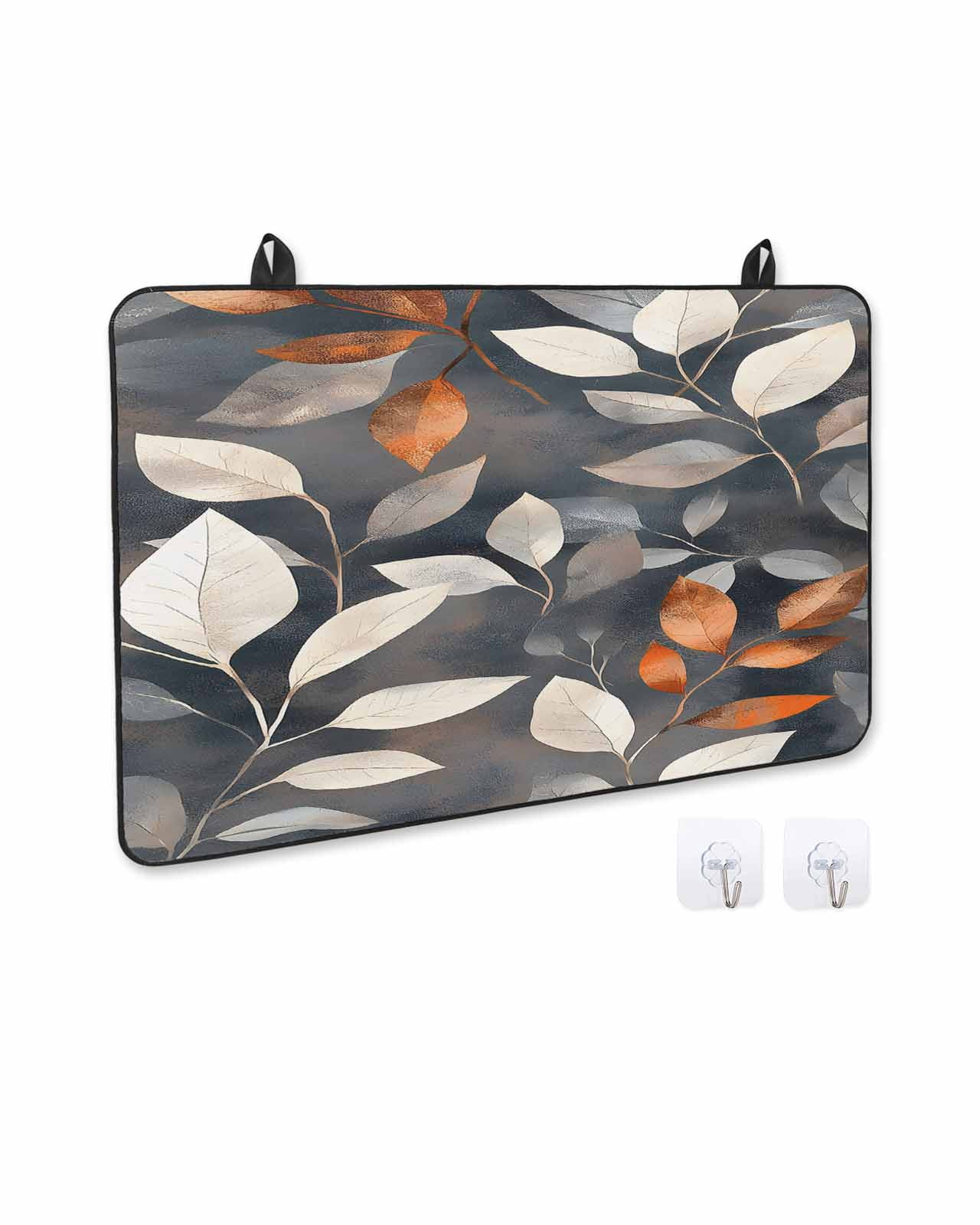nqOlkjepod Large Induction Cooktop Protector Mat 28.5"x20.5", Botanical Leaves Stove Top Covers for Electric Stove, Farmhouse Vintage Leaf Plants Branches Stove Burner Cover Mats Stove Cover