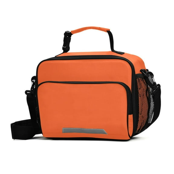 ALAZA Orange Background Lunch Box Insulated Cooler Bag Reusable Tote Bags Shoulder Strap