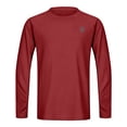 thumbnail image 4 of Mens UV Sun Protection Shirts Outdoor Long Sleeve Rash Guard for Fishing Hiking Swimming Running Red 3XL, 4 of 8