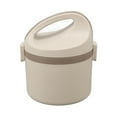 thumbnail image 1 of Lunch Container, Leakproof Easy To Clean Lightweight Insulated Bento Lunch Box Stainless Steel Liner  For Hot Food For Office Beige,Brown, 1 of 8