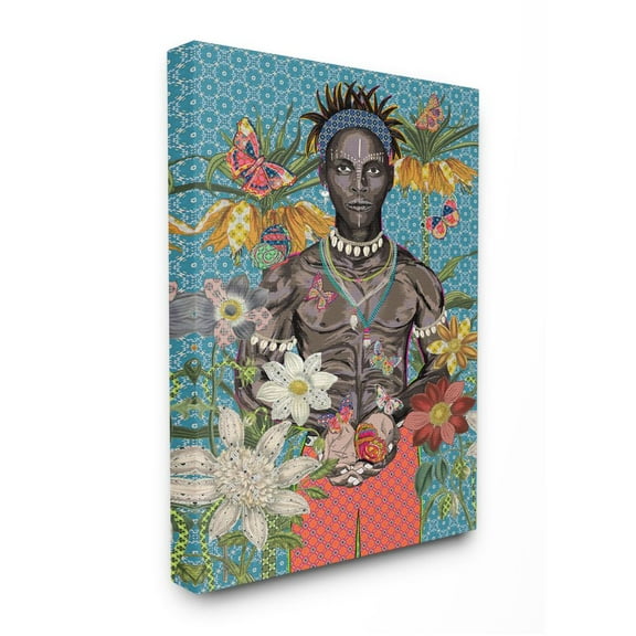 Stupell Industries Man Releasing Butterflies over Geometric Pattern Designed by Sangita Bachelet