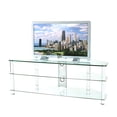 thumbnail image 2 of 60 Inch Tempered Glass and Aluminum TV Stand with Wire management, 2 of 3