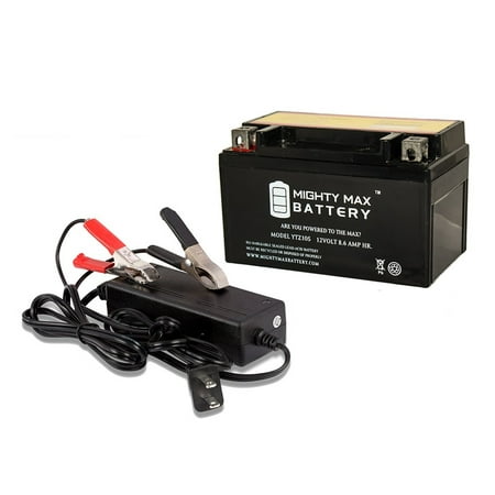 YTZ10S Battery Replaces Duralast Motorcycle GTZ10S-BS + 12V 2A Chargr