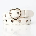 thumbnail image 4 of Soumake Women Heart-shaped Buckle Belt Heart Hollow Design Waistband Faux Leather Adjustable Length Belt Fashion Accessories, 4 of 5