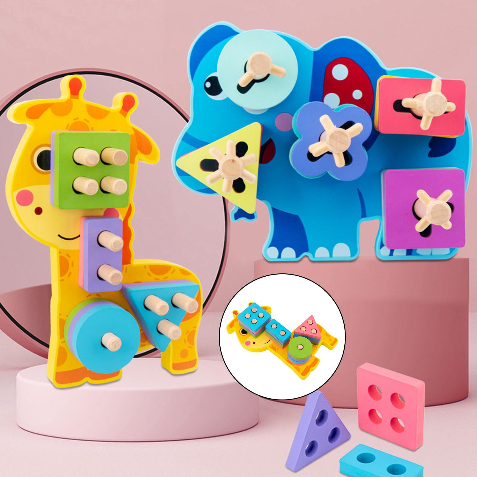 Orange Tree Toys – Apilador De Formas De Madera Con Animales De Granja (Vaca, Pony Y Oveja), Juguete Educativo Para Reconocimiento Y Motricidad, +12 Meses, Modelo Y Color Surtido