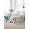 thumbnail image 6 of Blue Teal Coastal Flat Sheet Only Twin Size, Soft Breathable Bed Top Sheets for Mattress, Summer Beach Starfish Coral Nautical Rustic Luxury Bedding Flat Sheets for Home Hotel Bedroom Bed Protection, 6 of 9