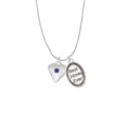 thumbnail image 2 of Delight Jewelry Silvertone Large September - Blue Crystal Heart Best Mom Ever Charm Necklace, 2 of 4