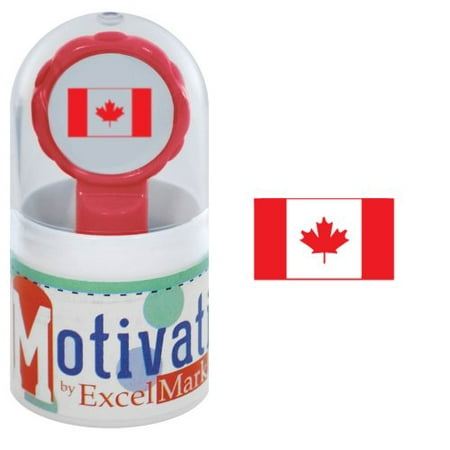 Motivations Pre-inked Teacher Stamp - Canadian Flag - Red Ink