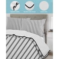 thumbnail image 4 of Quilts Twin-XL Size Bedding Set, Black Striped Lightweight Quilted Comforter, Black White Stripes Farmhouse Soft Reversible Bedspread Coverlet with Pillow Covers for All Season, 68" x 98", 4 of 7