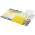 thumbnail image 4 of Bathroom Rug Bath Mat Minimalist Yellow Gray Abstract Geometric Oil Painting Extra Absorbent Shower Rug Non Slip Door Mat Microfiber Plush Stand Mat Thick Shaggy Floor Mat Entrance Mat-16''''x24'''', 4 of 6